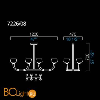 Люстра Barovier&Toso Twins 7226/08/BC - Схема