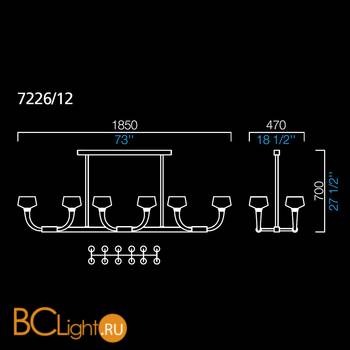 Люстра Barovier&Toso Twins 7226/12/BC - Схема