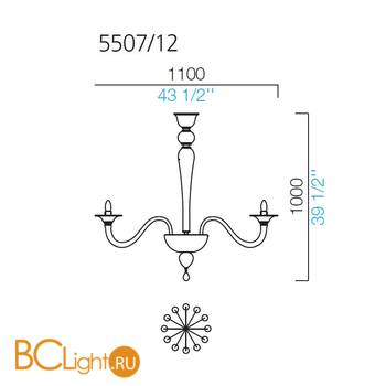 Люстра Barovier&Toso Valiant 5507/12/OO - Схема