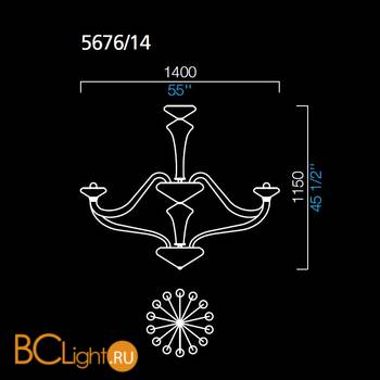 Люстра Barovier&Toso Windsor 5676/14/BE - Схема