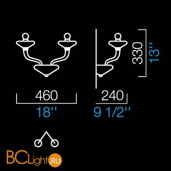 Бра Barovier&Toso Windsor 5676/02/BE - Схема