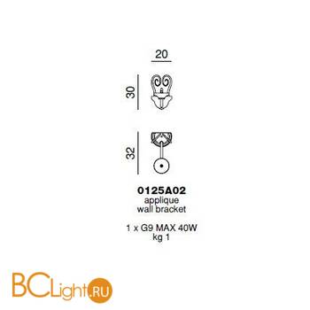 Бра Beby Group Beby baby 0125A02 Fuchsia Venice - Схема