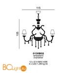 Люстра Beby Group Beby Rose 0130B02 Light gold BB 999 Swarovski Plaque - Схема