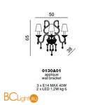 Бра Beby Beby Rose 0130A01 Chrome F 4021 SW Blu Violet - Схема