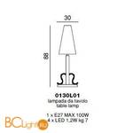 Настольная лампа Beby Beby Rose 0130L01 Chrome F 4021 SW Blu Violet - Схема