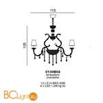 Люстра Beby Beby Rose 0130B02 Chrome 335 SW Rosaline - Схема