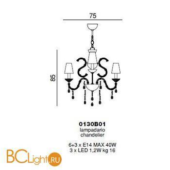 Люстра Beby Beby Rose 0130B01 Chrome 264 SW Rosaline - Схема