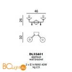 Бра Beby Group Black tube DL33A01 Chrome Dark Rome Cut Almond - Схема