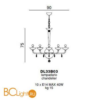Люстра Beby Group Black tube DL33B03 Chrome Dark Rome Cut Almond - Схема