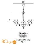 Люстра Beby Group Black tube DL33B02 Chrome Violet Cut Almond - Схема