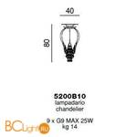 Потолочный светильник Beby Group Bouquet 5200B10 Gold Gold Diamond - Схема