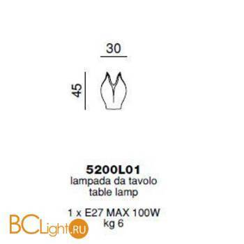 Настольная лампа Beby Group Bouquet 5200L01 Chrome White Charmante - Схема