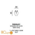 Настольная лампа Beby Group Bouquet 5200L01 Chrome White Charmante - Схема