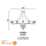 Потолочный светильник Beby Butterfly 0190B01 Gold SW Rosaline - Схема