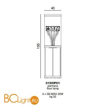 Торшер Beby Butterfly 0190P01 Gold SW Blu Violet - Схема