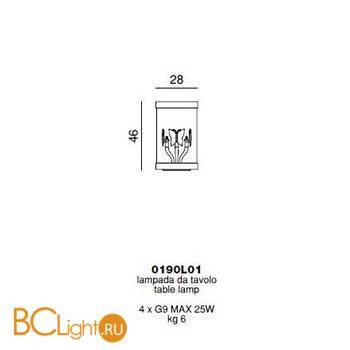 Настольная лампа Beby Butterfly 0190L01 Chrome SW Silver Night - Схема