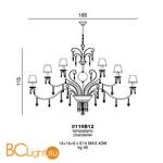 Люстра Beby Casablanca 0119B12 Light Gold 192 Swarovski Almond - Схема
