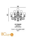 Бра Beby Casablanca 0119A06 Light Gold 192 Swarovski Almond - Схема