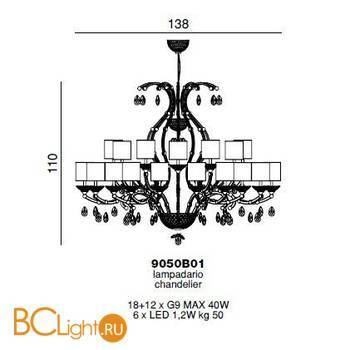 Люстра Beby Group Celebrity 9050B01 Rose 666 Rose - Схема