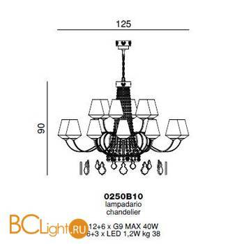 Люстра Beby Group Charming beauty 0250B10 Light gold White White gold leaf - Схема