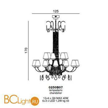 Люстра Beby Group Charming beauty 0250B07 Light gold White White gold leaf - Схема