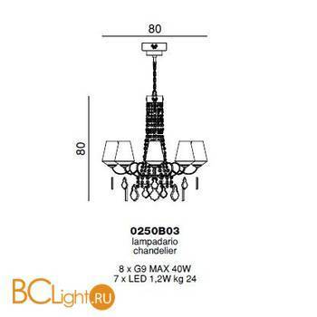Люстра Beby Group Charming beauty 0250B03 Light gold White White gold leaf - Схема