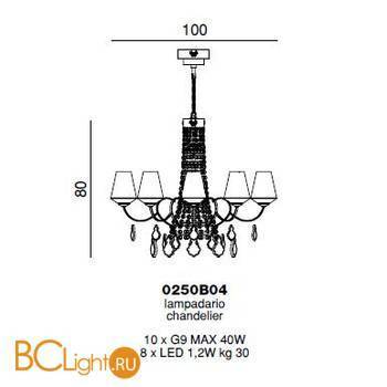 Люстра Beby Group Charming beauty 0250B04 Light gold White White gold leaf - Схема