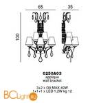 Бра Beby Group Charming beauty 0250A03 Light gold White White gold leaf - Схема