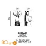 Бра Beby Group Charming beauty 0250A01 Gold White White gold leaf - Схема