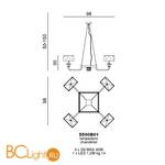 Люстра Beby Group Crystal dream 5500B01 Chrome Black Swarovski - Схема