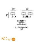 Бра Beby Group Crystal dream 5500A01 Chrome White Swarovski - Схема