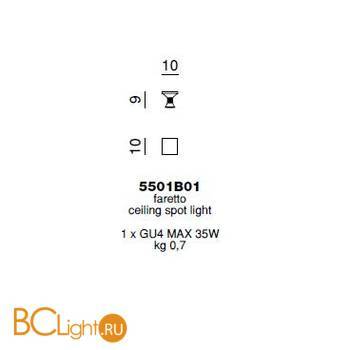 Спот (точечный светильник) Beby Group Crystal dream 5501B01 Chrome Swarovski - Схема