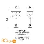 Настольная лампа Beby Group Crystal dream 5500L01 Chrome White Swarovski - Схема