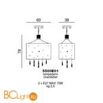 Подвесной светильник Beby Group Crystal dream 5500E01 Chrome Black Swarovski - Схема