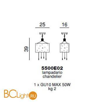 Подвесной светильник Beby Group Crystal dream 5500E02 Chrome White Swarovski - Схема