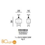 Подвесной светильник Beby Group Crystal dream 5500E02 Chrome White Swarovski - Схема