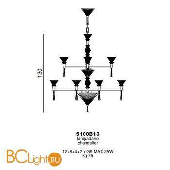 Люстра Beby Group Crystal sand 5100B13 Gold - Схема