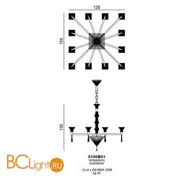 Люстра Beby Group Crystal sand 5100B01 Chrome - Схема