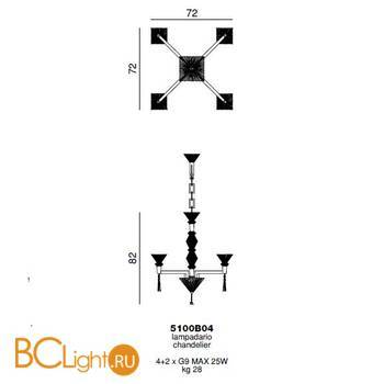 Люстра Beby Group Crystal sand 5100B04 Chrome - Схема