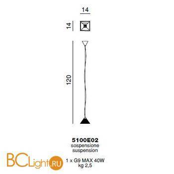 Подвесной светильник Beby Group Crystal sand 5100E02 Chrome - Схема