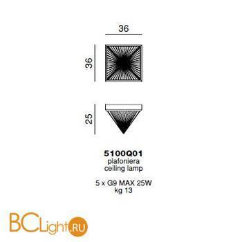 Потолочный светильник Beby Group Crystal sand 5100Q01 Chrome - Схема