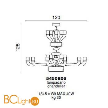 Люстра Beby Group Diadema 5450B06 Chrome Turquoise Capri - Схема