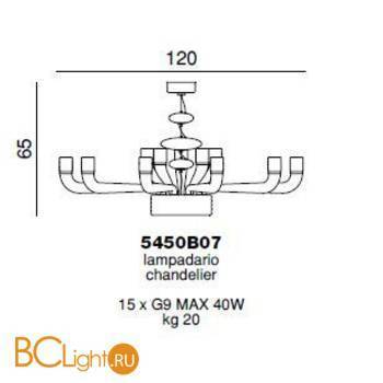 Люстра Beby Group Diadema 5450B07 Chrome Emerald - Схема
