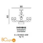 Люстра Beby Group Diadema 5450B02 Chrome Fuchsia Venice - Схема