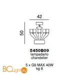 Люстра Beby Group Diadema 5450B09 Gold Orange Sicily - Схема