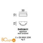 Настенный светильник Beby Group Diadema 5450A01 Chrome Lemon Ice - Схема