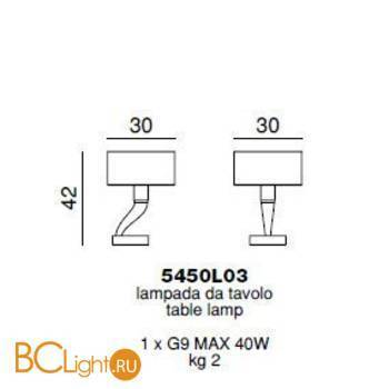 Настольная лампа Beby Group Diadema 5450L03 Chrome Lemon Ice Light Rose 1 - Схема