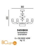 Люстра Beby Group Diadema 5450B08 Chrome Violet - Схема