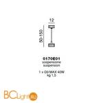 Подвесной светильник Beby Diamond 0170E01 Chrome - Схема