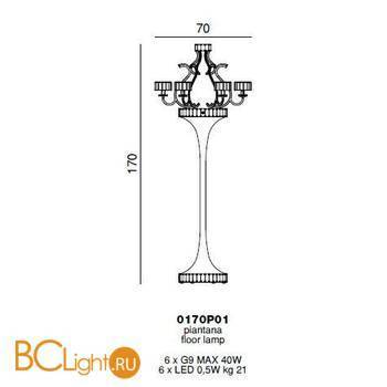 Торшер Beby Diamond 0170P01 Chrome Swarovski Plaque - Схема